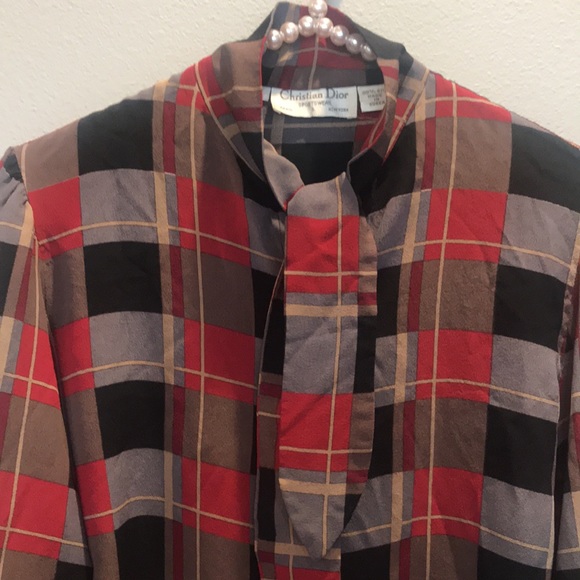 Vintage Christian Dior Silk Top - Picture 4 of 5